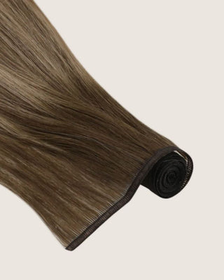 virgin human hair flat silk hair weft