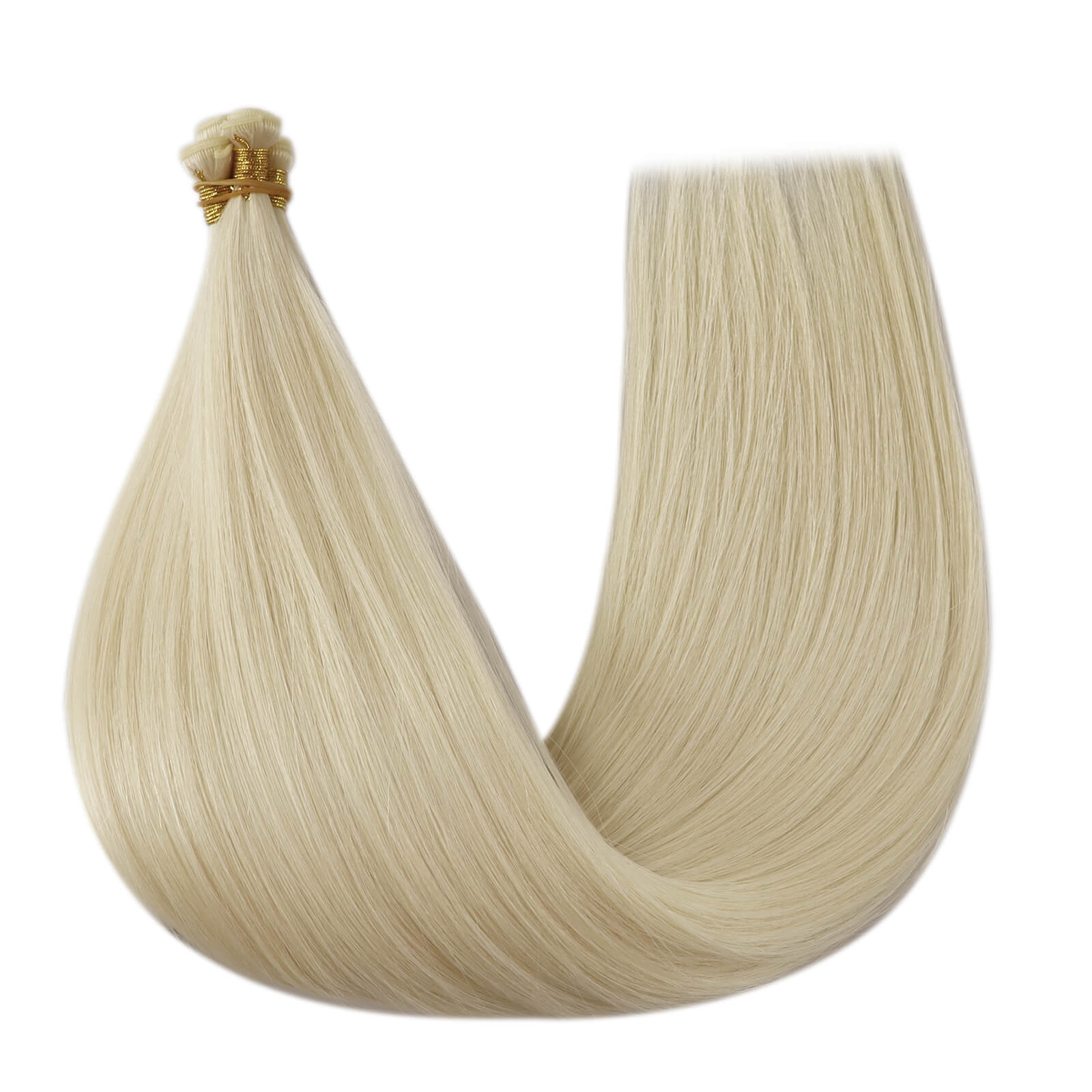 genius weft real human hair extensions whitest blonde