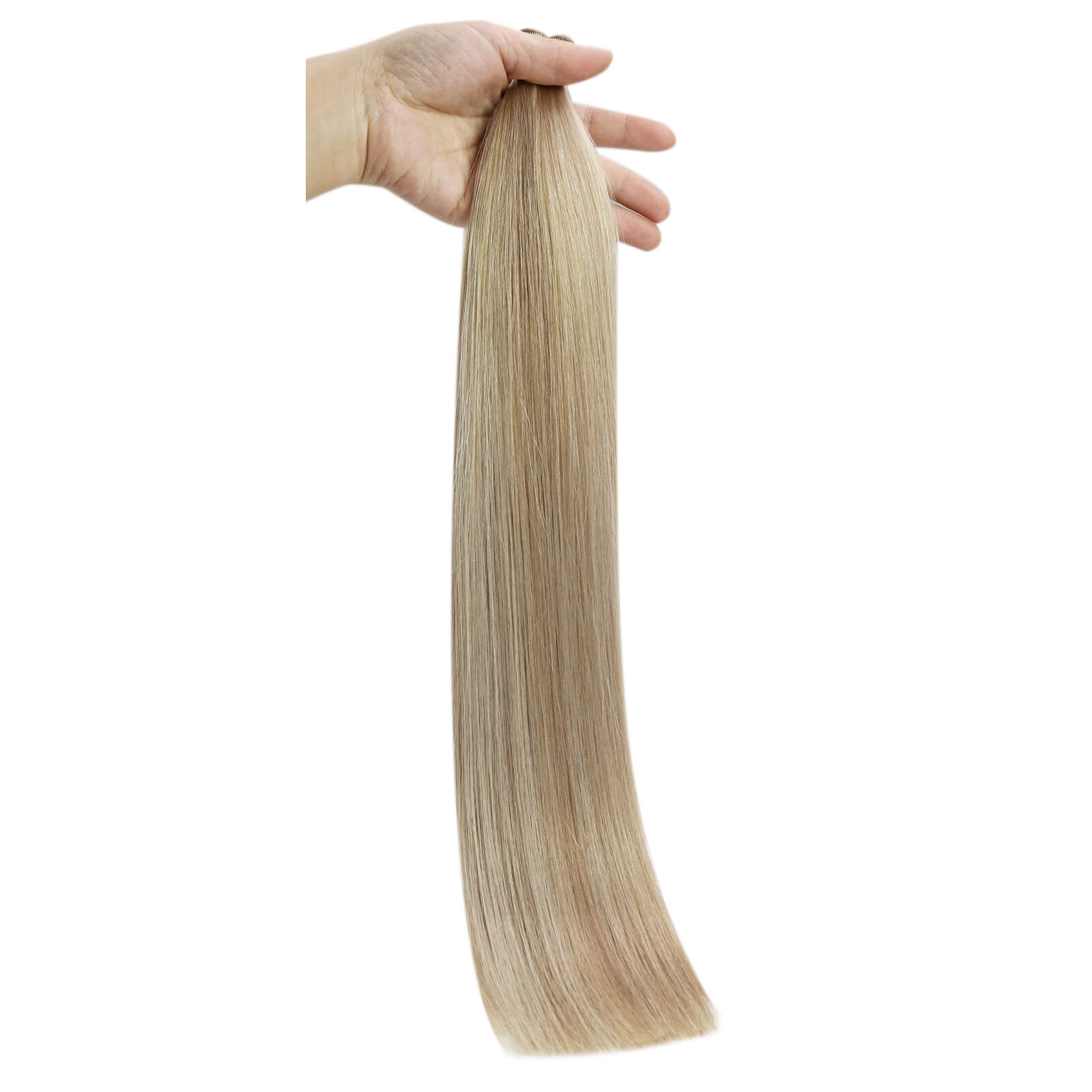 genius weft real human hair extensions highlight blonde