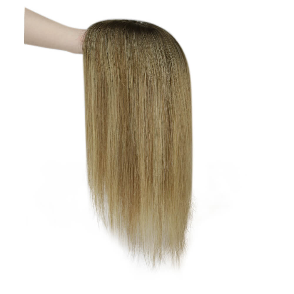 hair toppers for women balayage brown with blonde