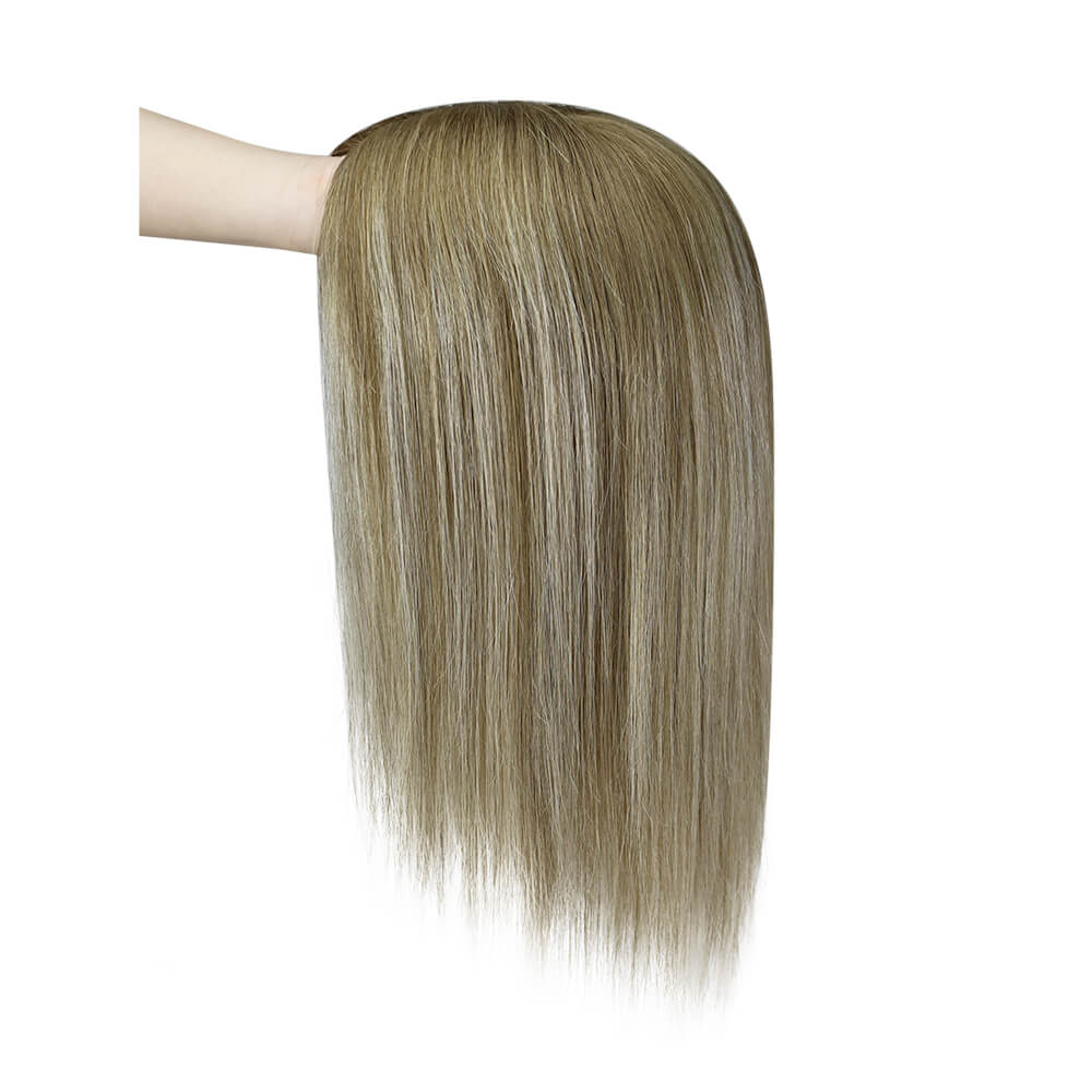 hair topper large base balayage brown with blonde