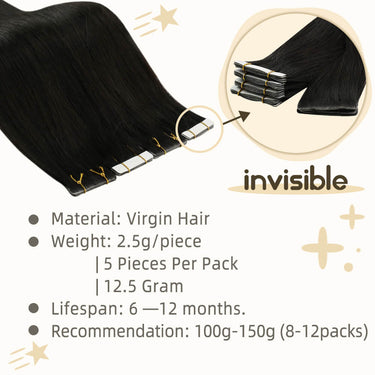 injection tape in hair extensions virgin hair jet black