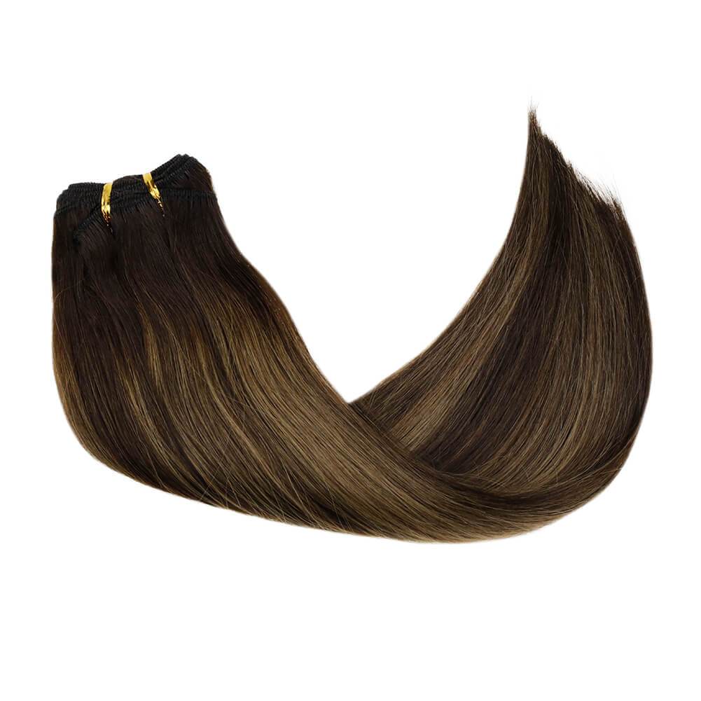 one piece hair invisible hair machine made double weft hair weft