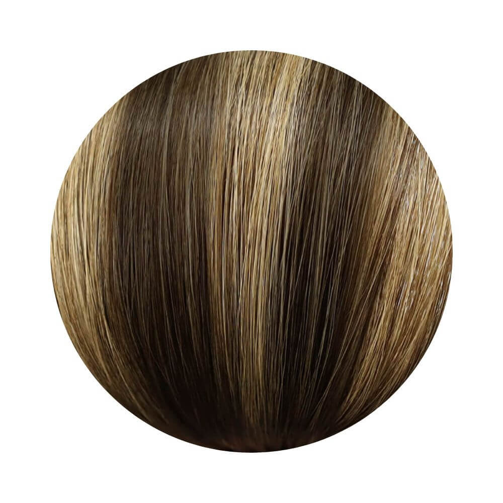 invisible hole pu flat weft balayage dark brown with blonde