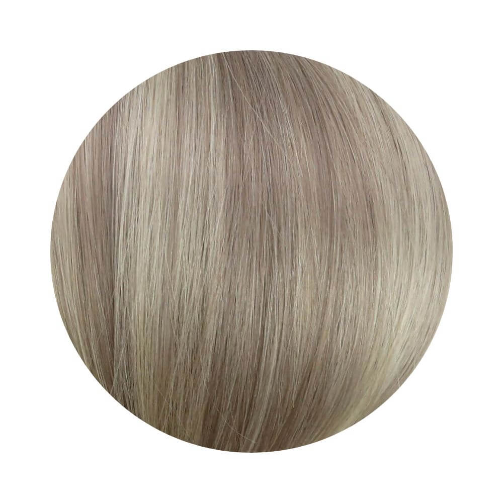 invisible hole pu flat weft virgin hair highlight blonde