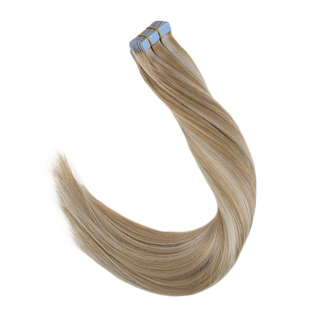 double sided tape in hair extensions blonde highlight