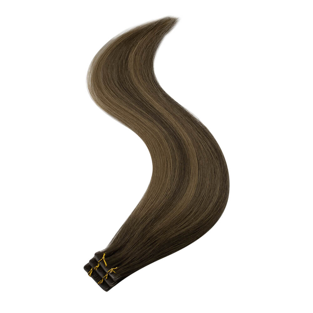 invisible tape in hair extensions virgin hair brown