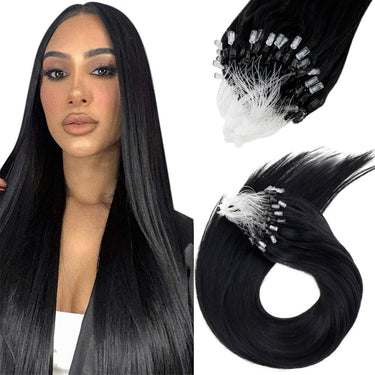 jet black micro loop hair extensions remy human hair