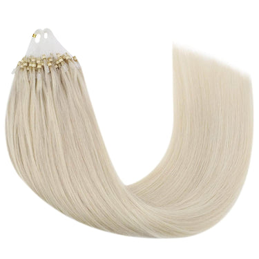 micro link hair extensions silk straight platinum blonde