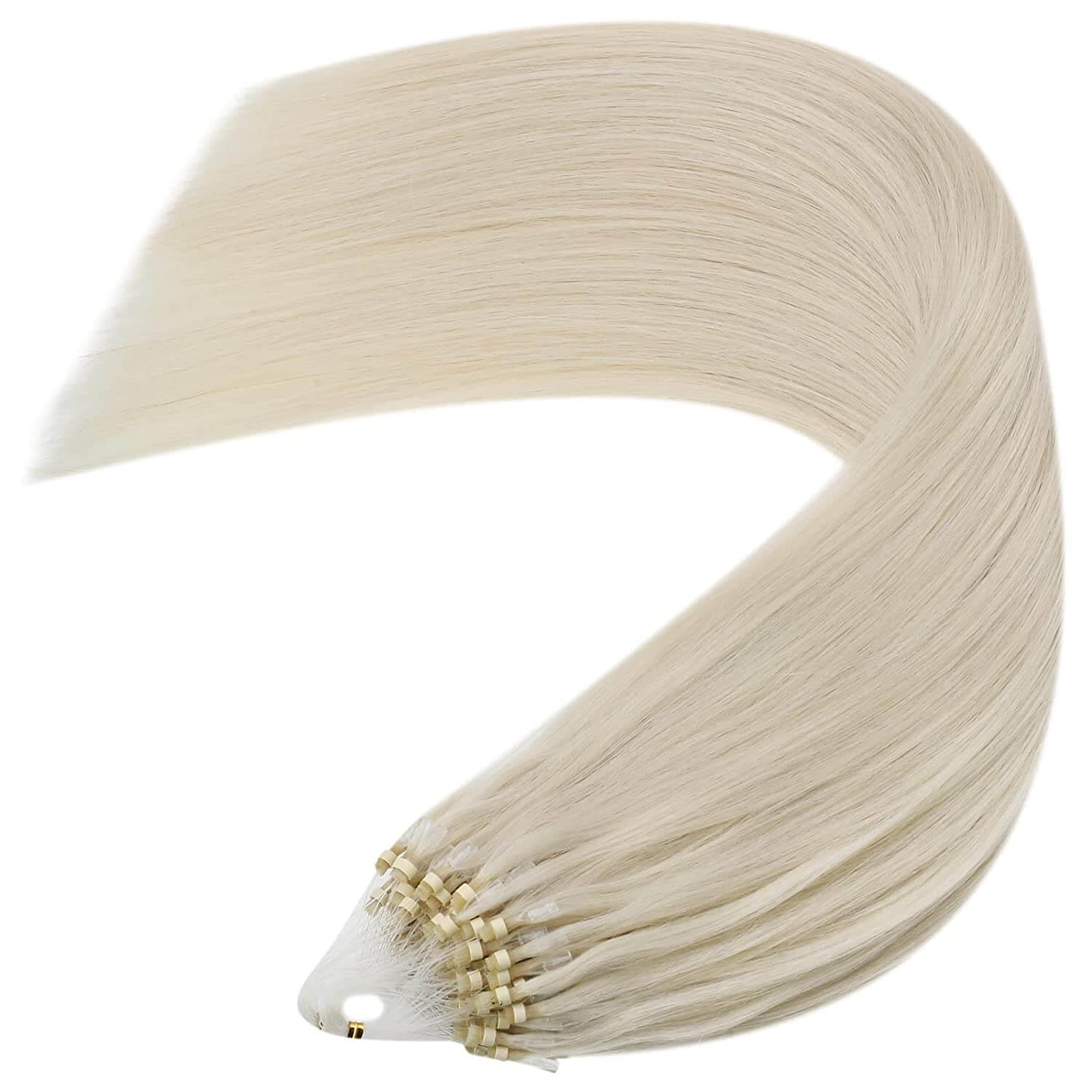 micro loop hair extensions remy hair platinum blonde