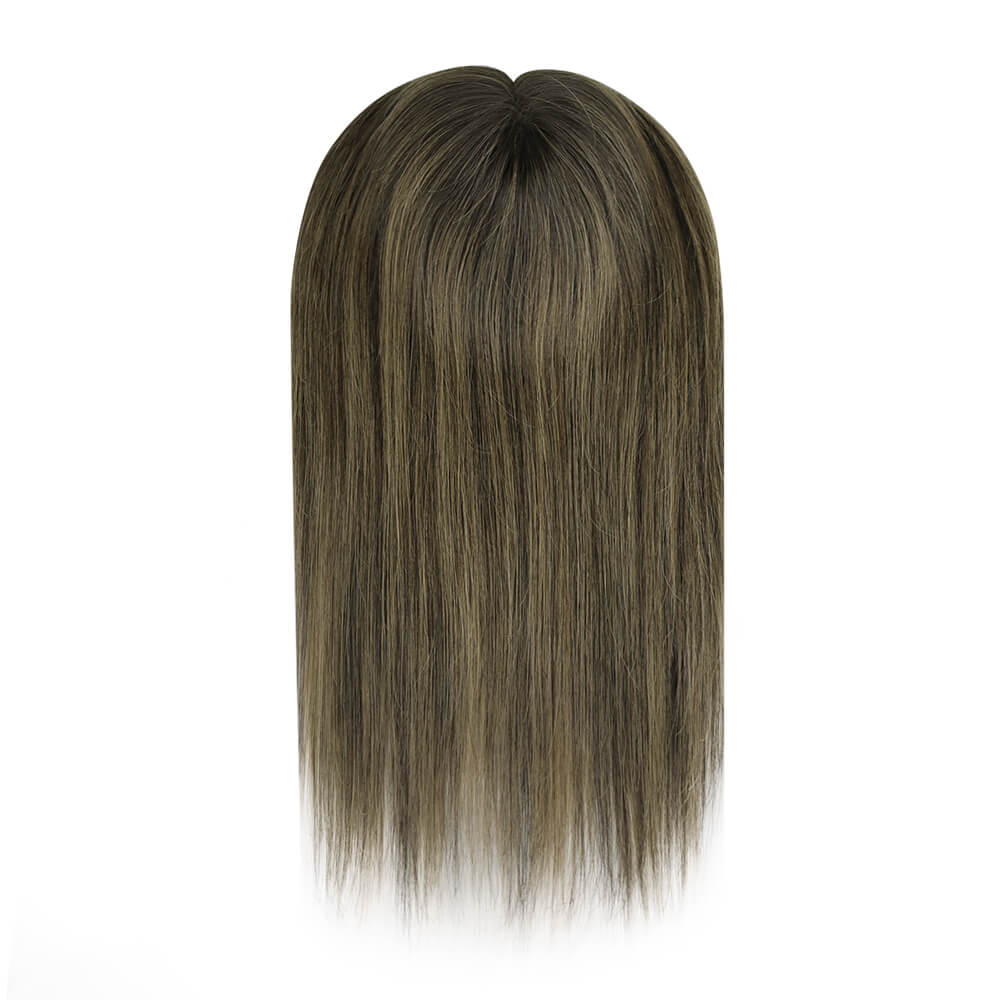 hair topper large base balayage brown