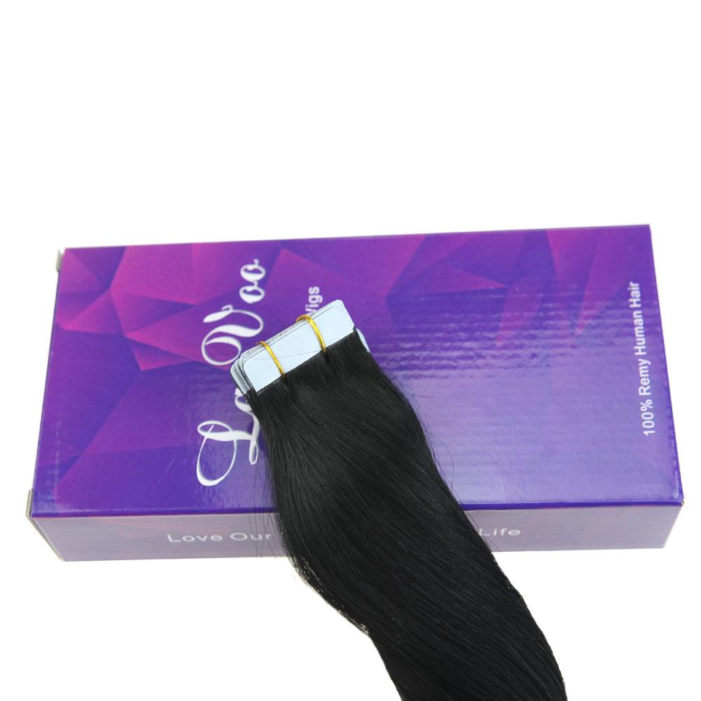 black tape ins double sided human hair extensions glue in