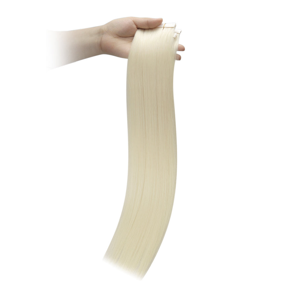 virgin hair flower injection tape in hair whitest blonde