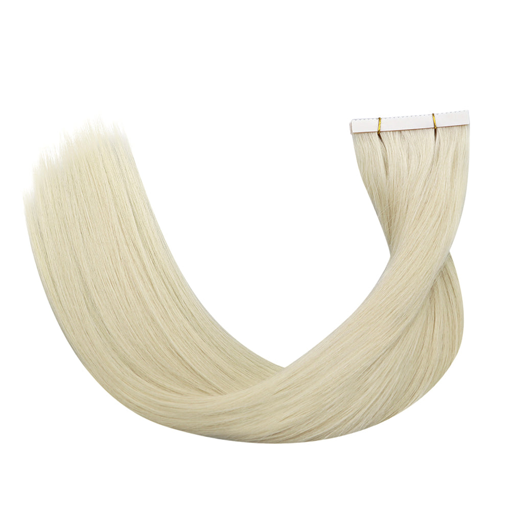 virgin human hair flower injection tape in hair extensions whitest blonde