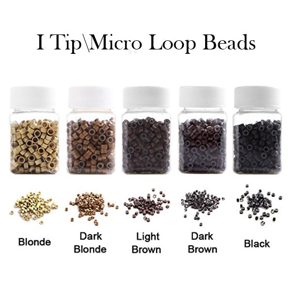 I Tip Beads\Micro Loop Beads  For I tip hair and Micro Loop Hair Stick Tip 200 Beads - LaaVoo