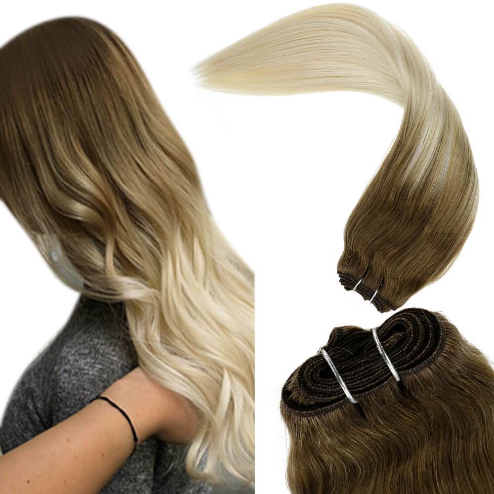 weft hair extensions real human hair
