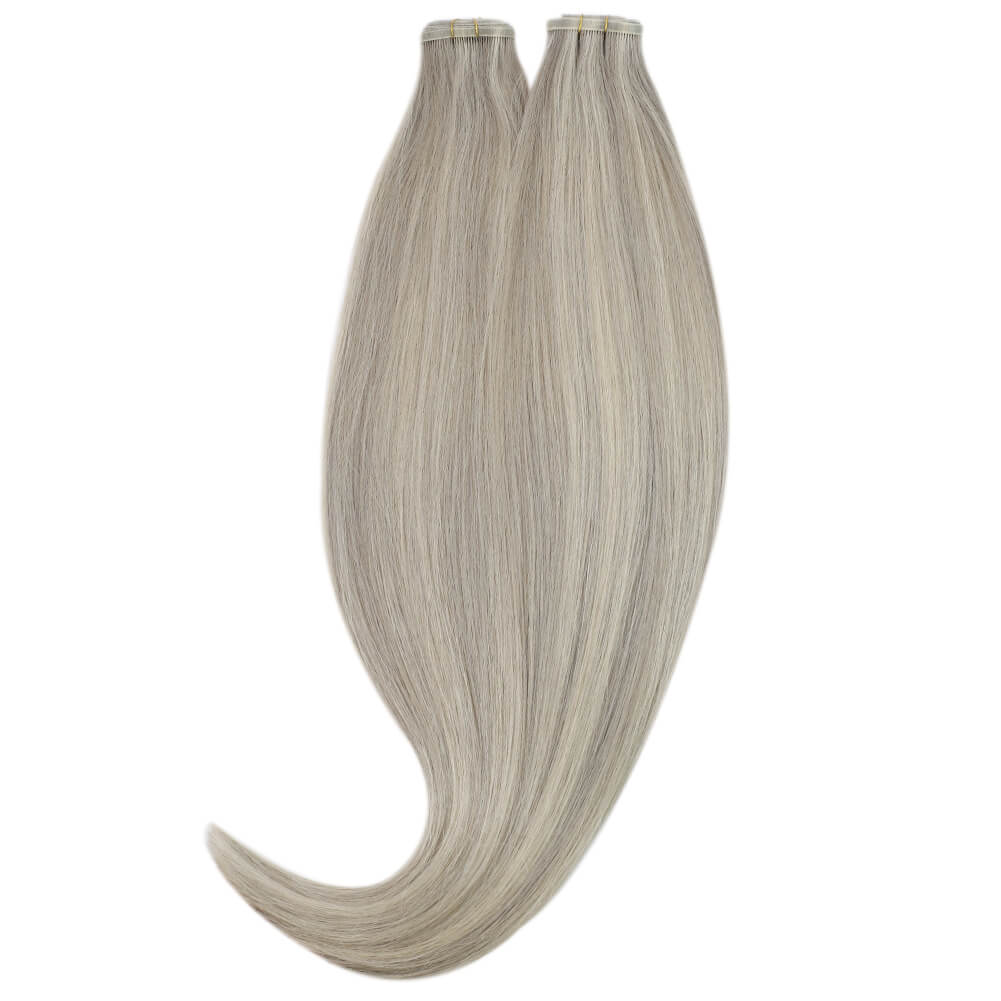 flat silk hair weft virgin hair