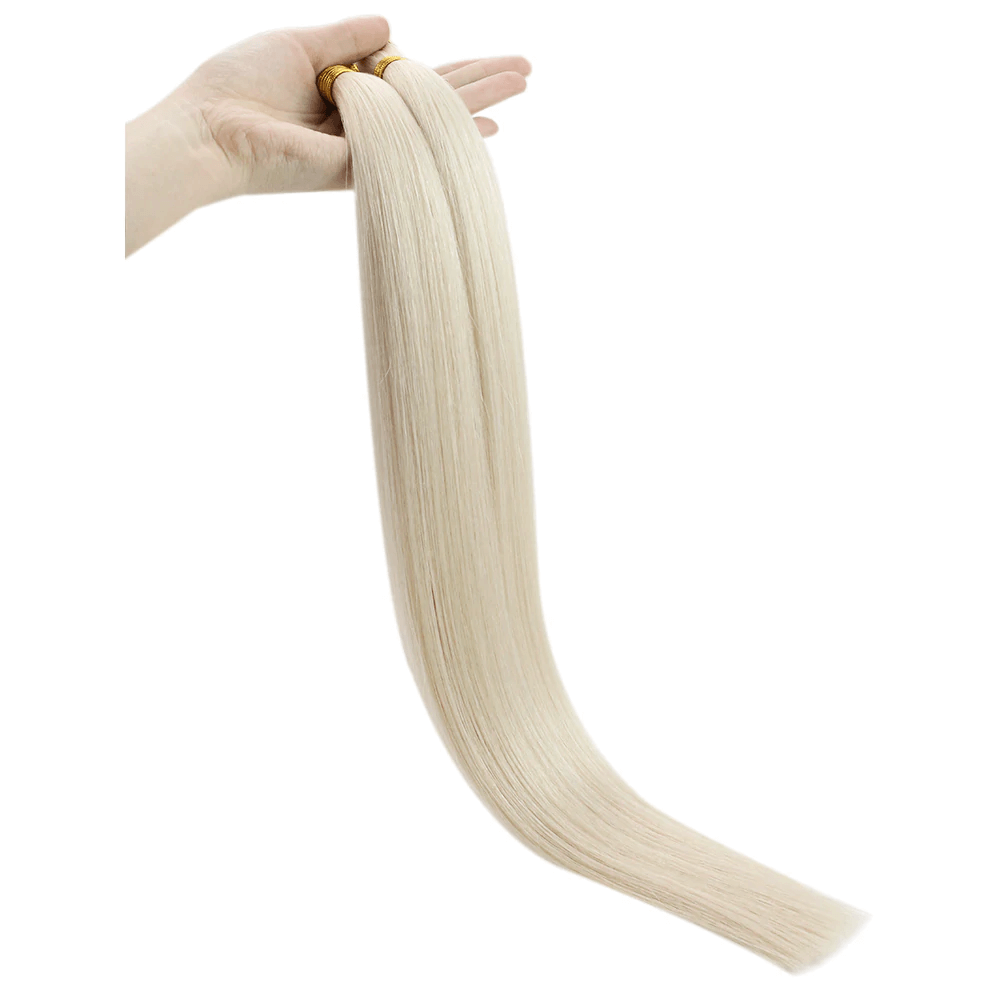 18 Inch Hand Tied Weft Hair Extensions Blonde