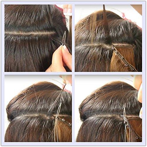 easy to apply micro beaded weft extensions brown