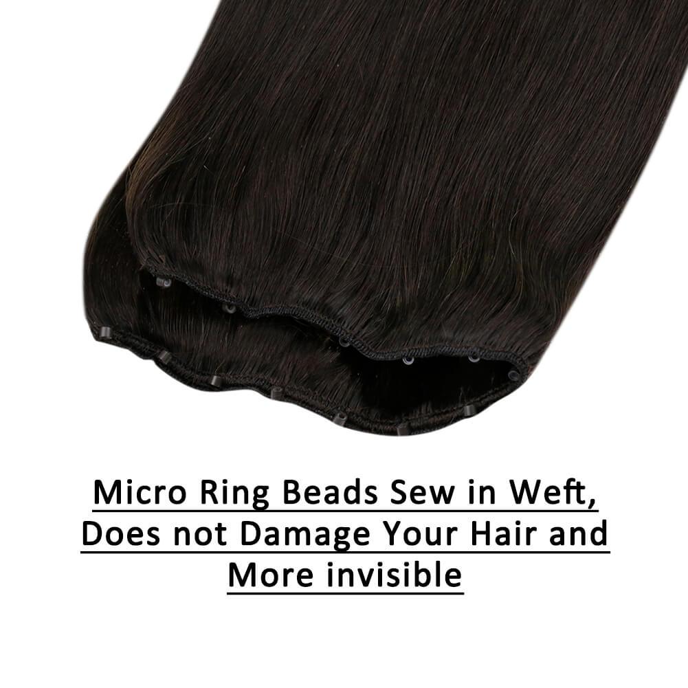 Thick and Full Micro Beaded Weft Hair Extensions with Lightweight Feel for Comfortable Wear