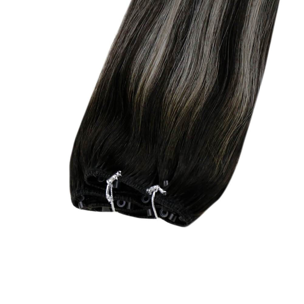 black beaded weft hair extensions