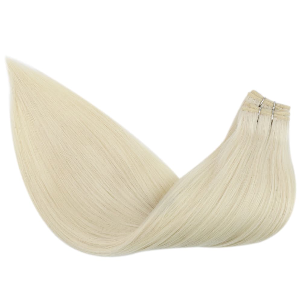 silk smooth machine made hair weft