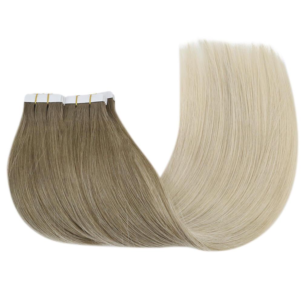 high quality virgin tape in balayage brown to blonde human hair