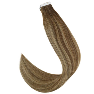 tape in hair extensions brown mixed blonde