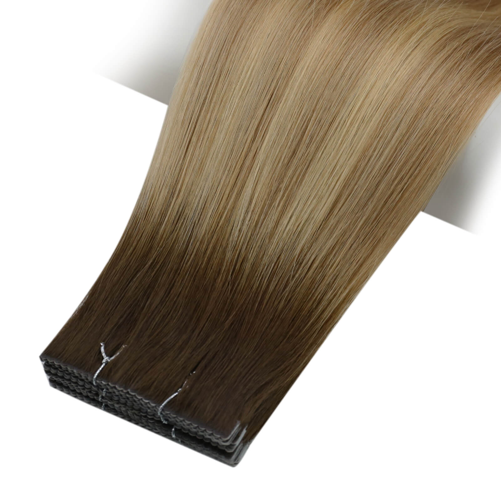brown mixed blonde straight virgin inection tape in