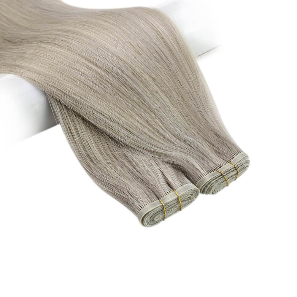 highlight blonde flat silk human hair bundle