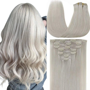human hair clip in extensions straight