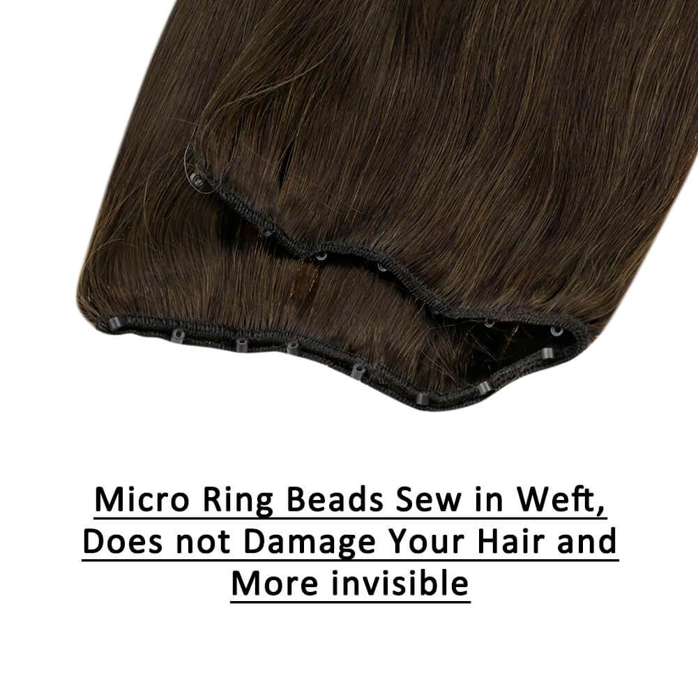 remy real human hair micro beaded weft extensions