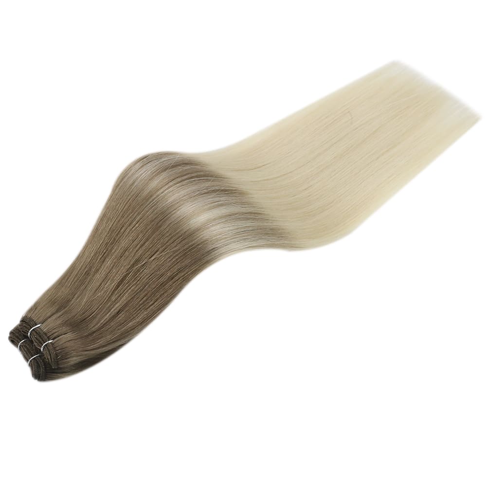 healthy human hair wefts brown with blonde