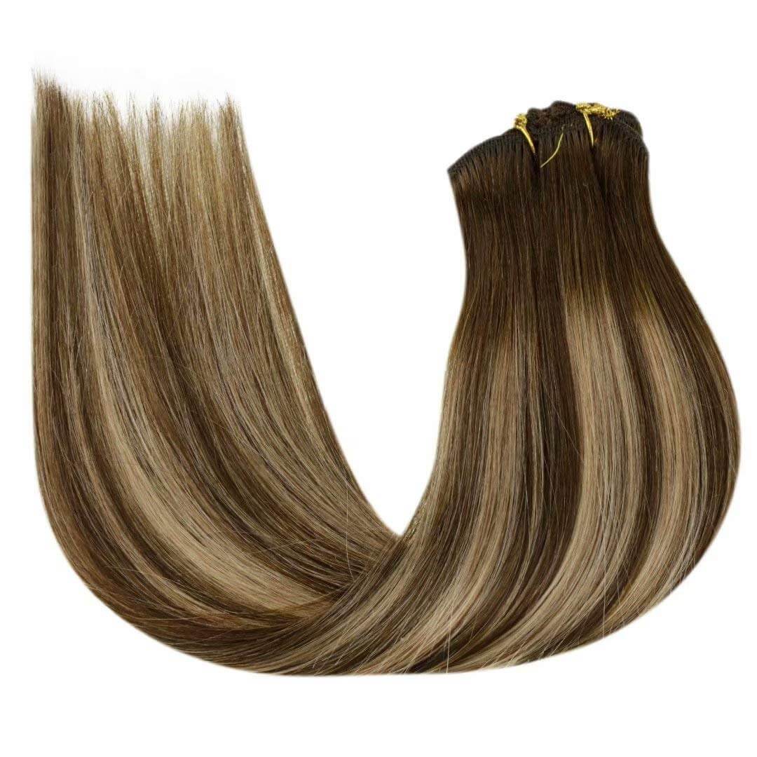 best clip in hair extensions brown