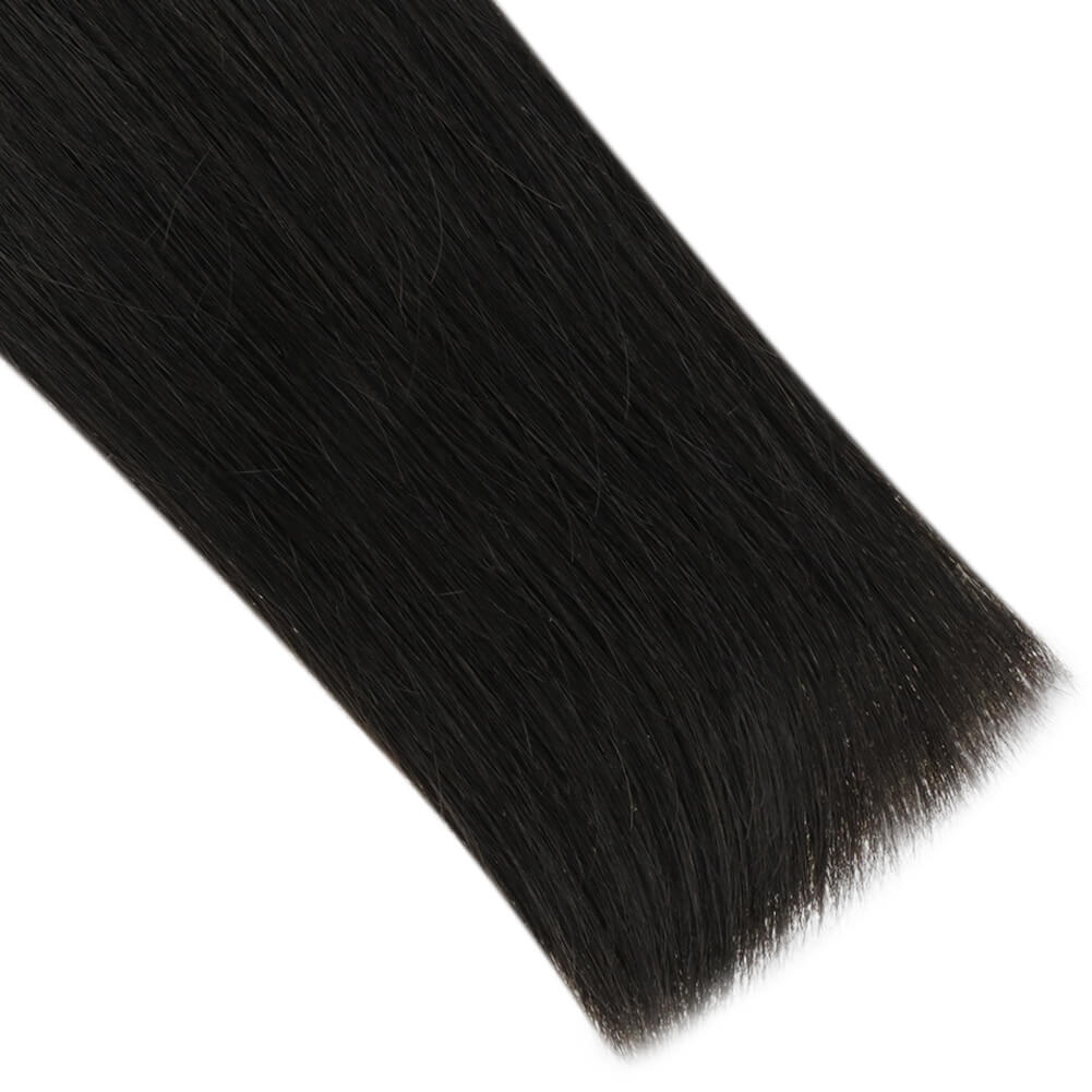 Straight micro link weft hair extensions