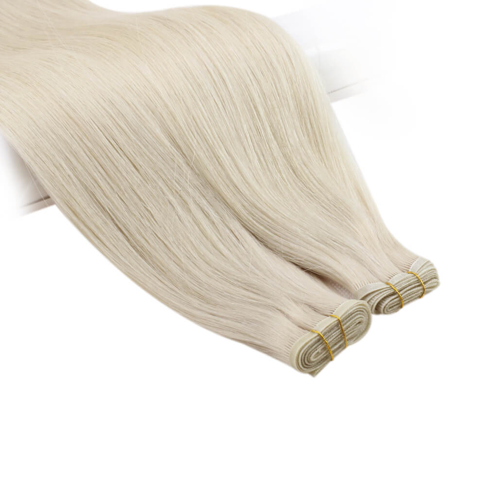 straight flat silk human hair bundle