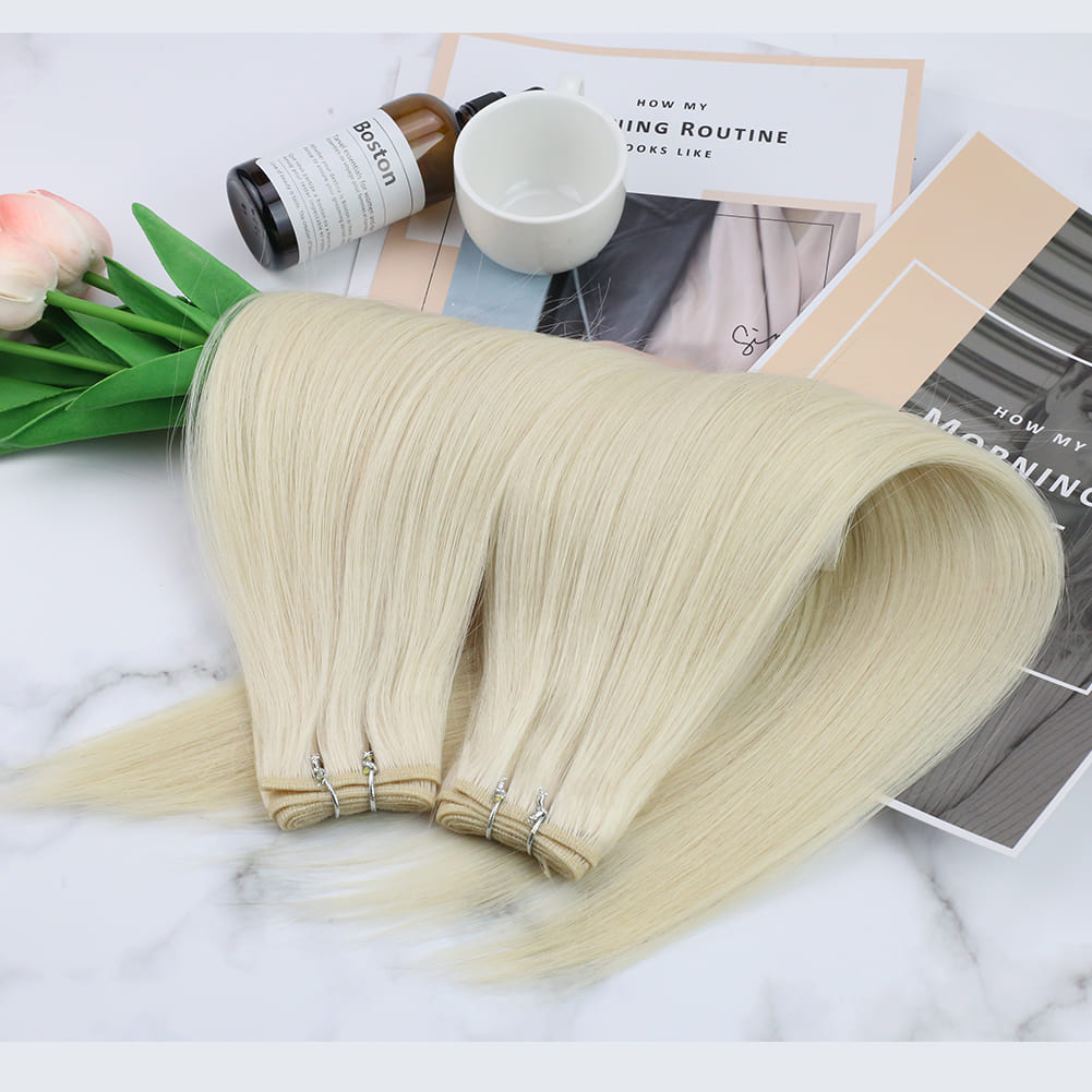 Thick and Full Virgin Machine Weft Hair Extensions Blonde