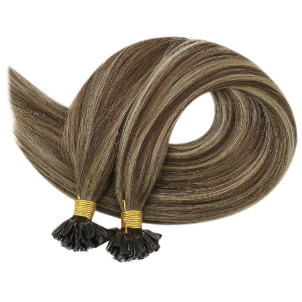 virgin hair keratin extensions balayage brown