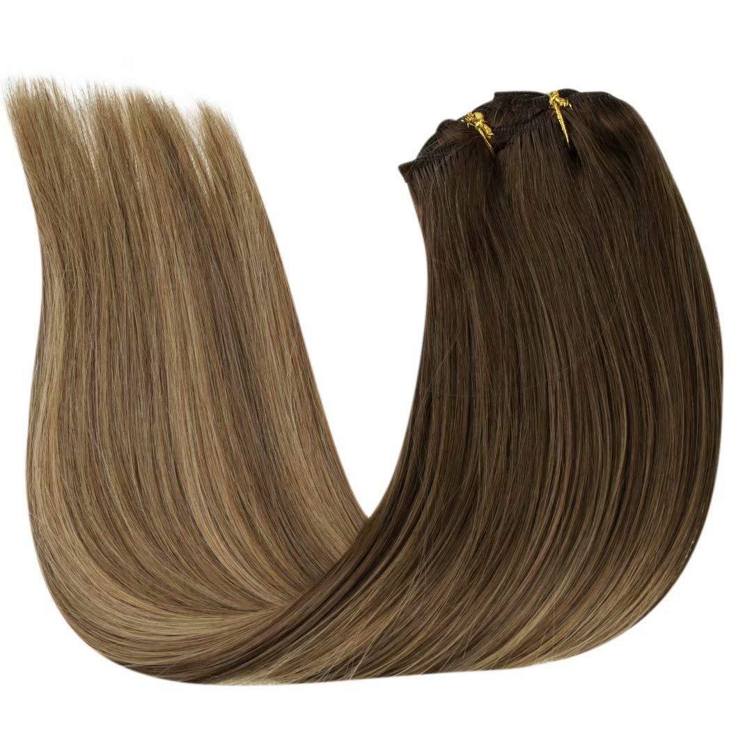 hurtless hair extensions invisible clips in hair seamless clip in hair extensions double weft human hair clip in extensions weft hair extentions