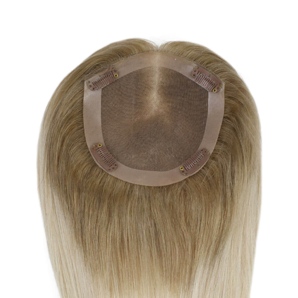 ombre brown to blonde human hair topper