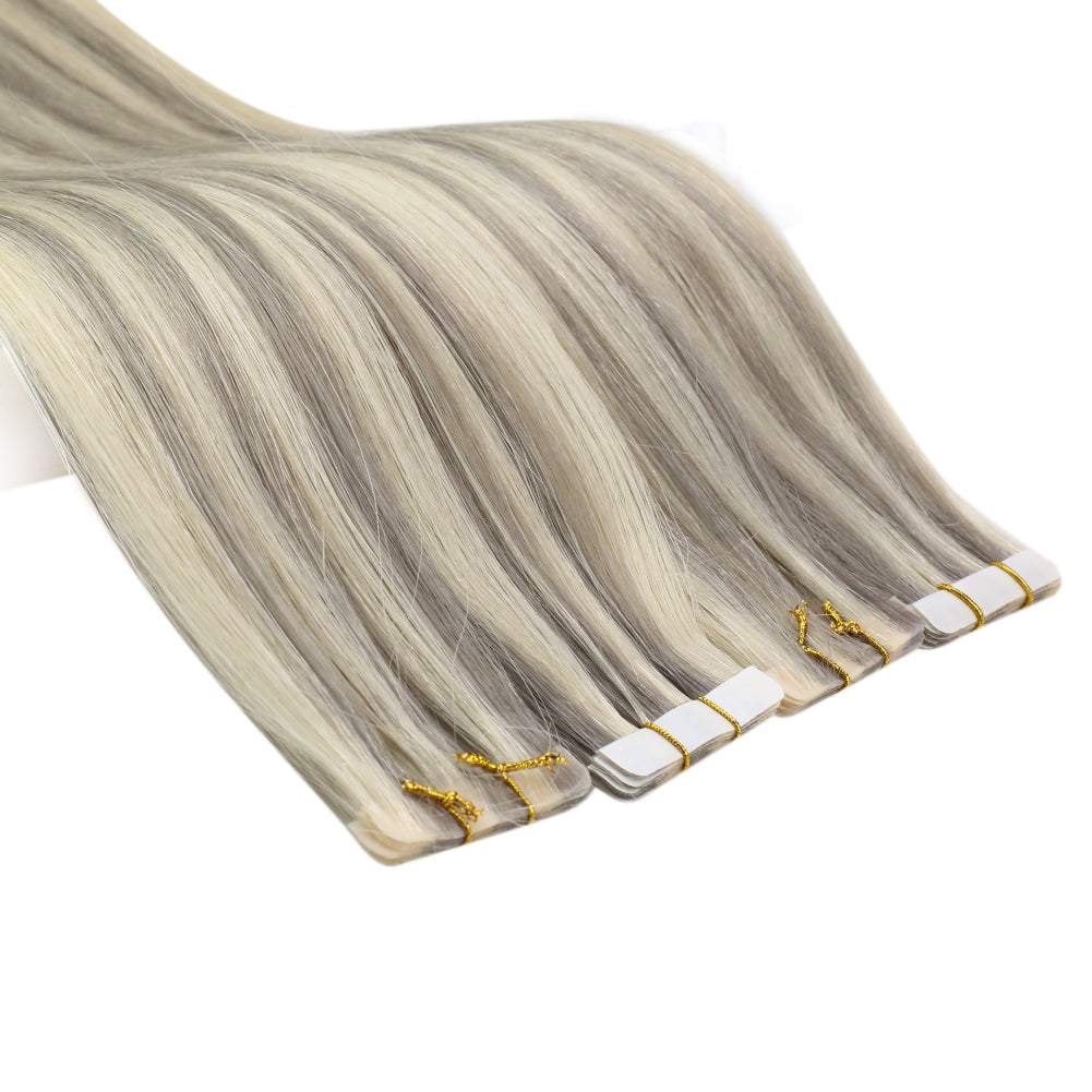 blonde tape in hair extensions