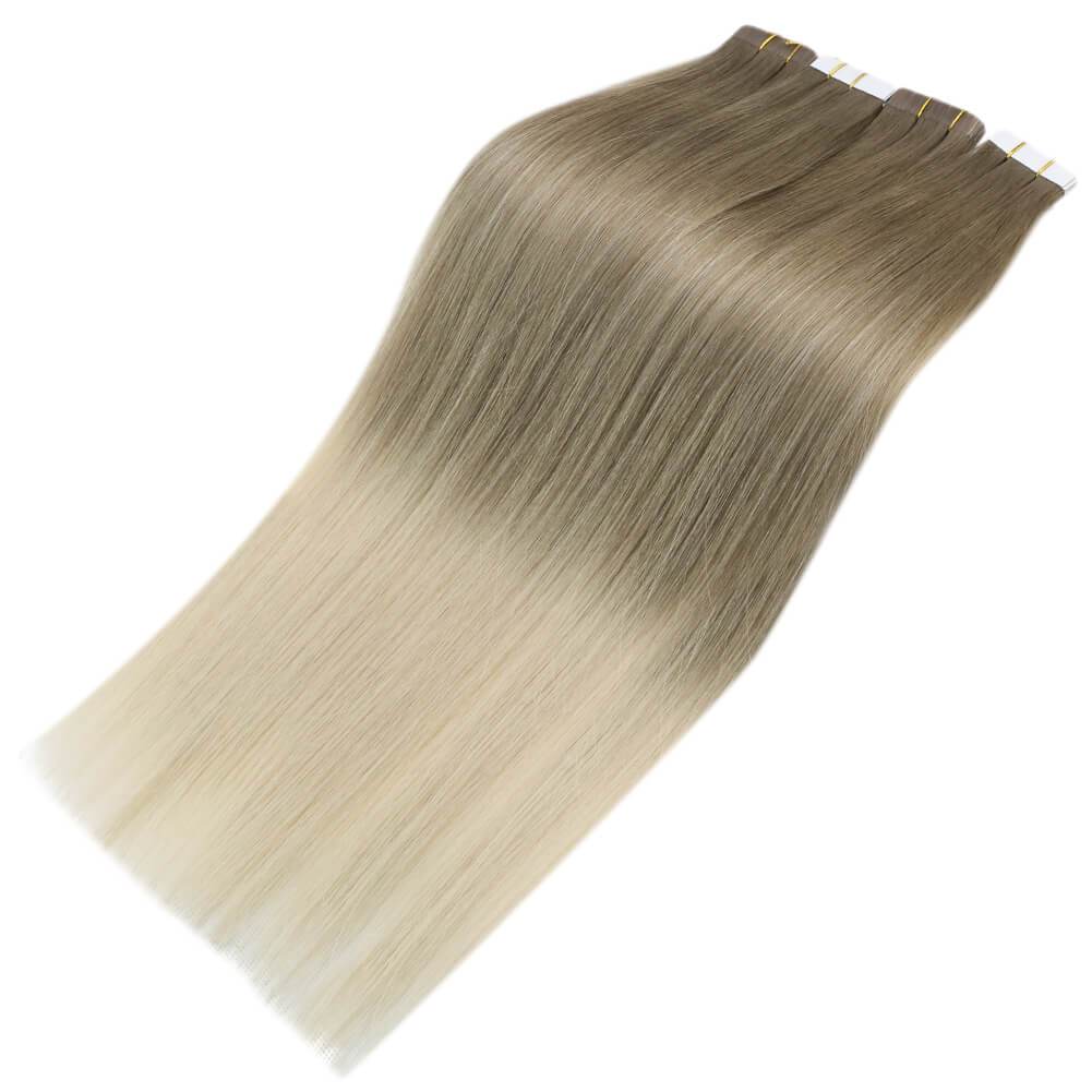 healthy brown tape in extensions real virgin human hair