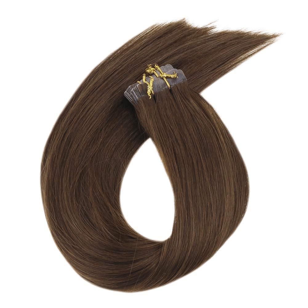 Remy human hair extensions thick end hair single drawn hair extnsions solid color dark brown