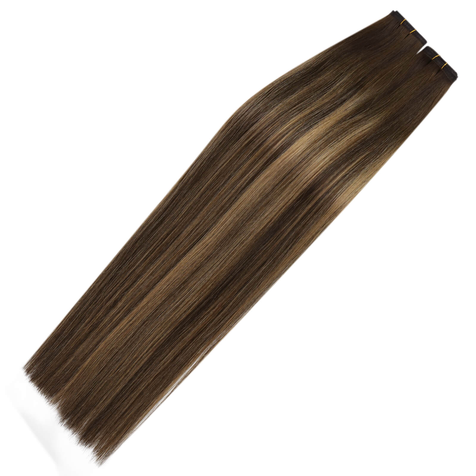 flat weft hair extensions balayage brown
