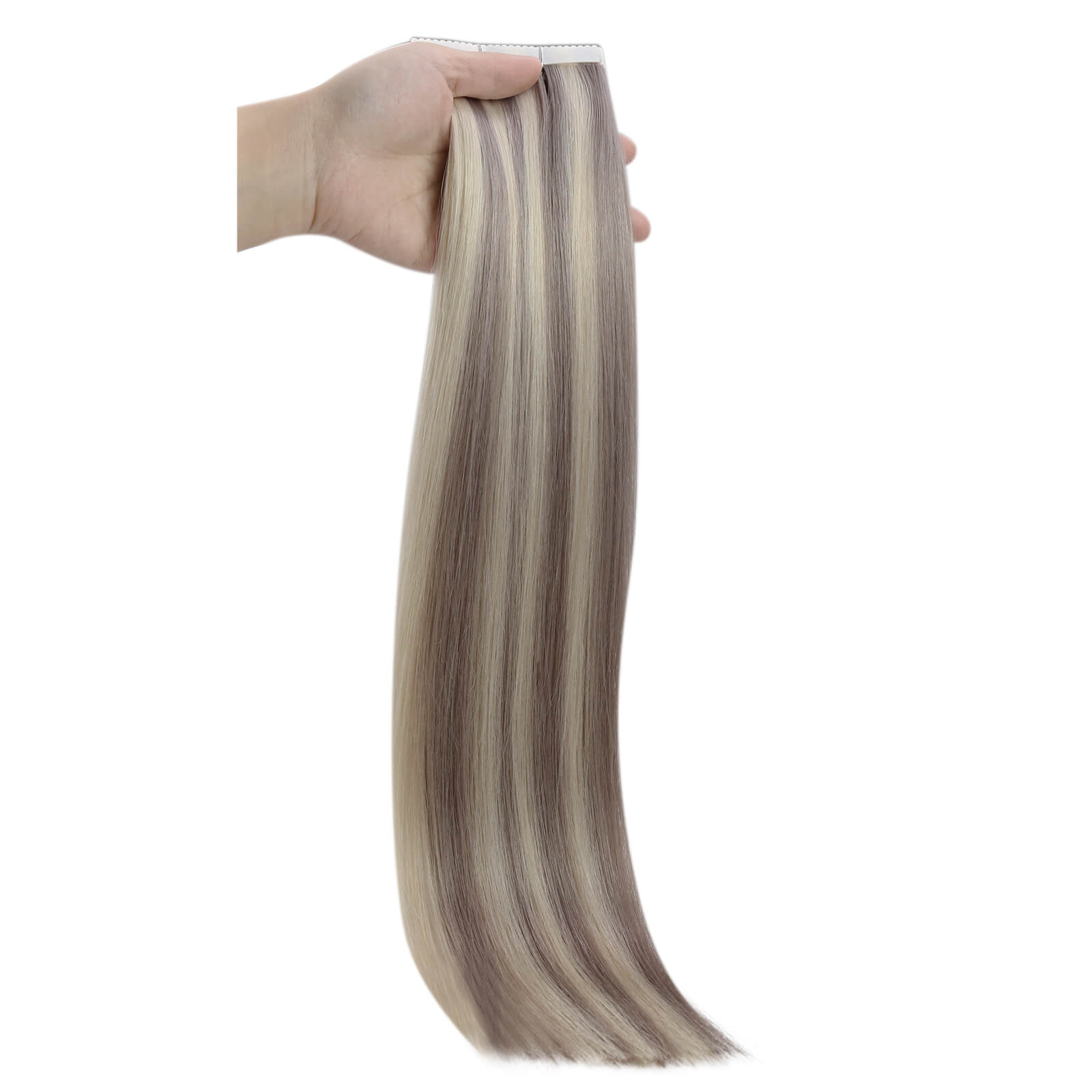 highlight blonde tape in hair extensions