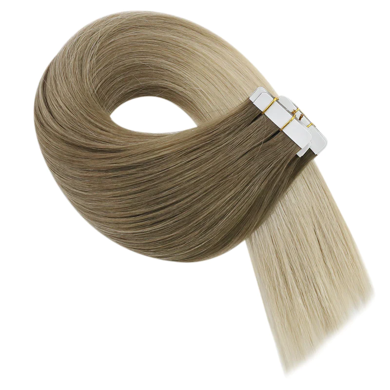 virgin tape in hair extensions straight brown and blonde