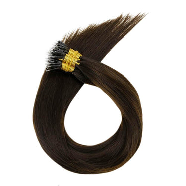 nano link hair extensions remy hair straight darkest brown