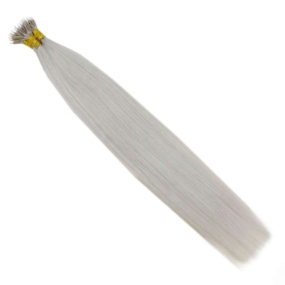 nano link hair extensiong remy hair straight platinum blonde