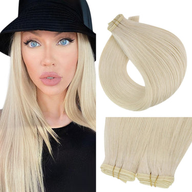 Flat sewing weft hair extensions