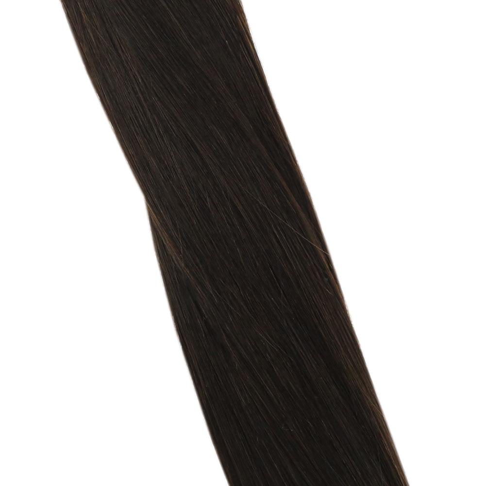 Skin weft remy silk hair tape in solid darkest brown color natural look comfortable hair